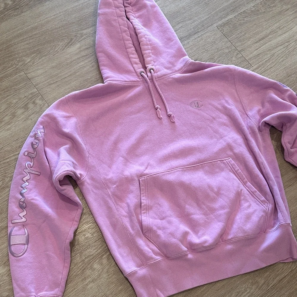 Champion Women's Reverse Weave Pink Hoodie - Picture 2 of 5
